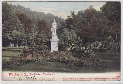 95143 AK Werdau - Partie im Stadtpark, Verschönerungs Verein 1906