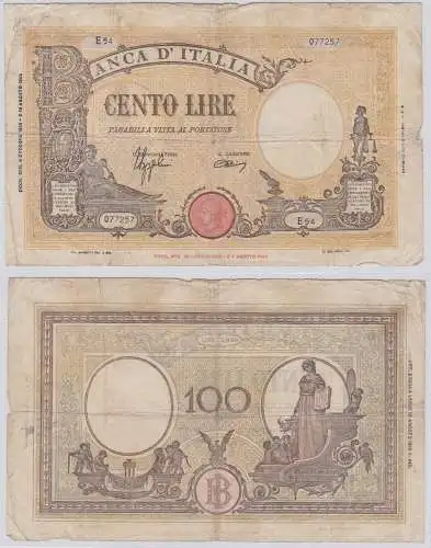 100 Lire Banknote Italien Italia 1943 PIC 59 (151404)