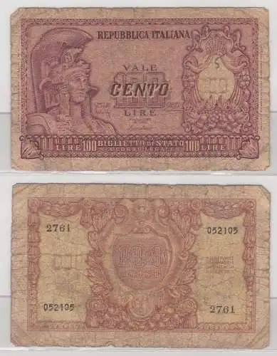 100 Lire Banknote Italien Italia 1951 PIC 92 (155726)