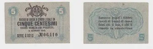 5 Centesimi Banknote Italien 2.1.1918 Cassa Veneta dei Prestiti (153658)