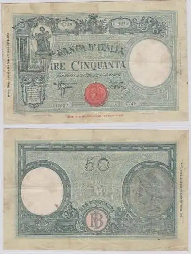 50 Lire Banknote Italien Italia 1943 PIC 65 (150517)