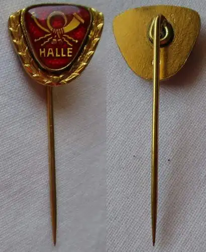 DDR Sport Anstecknadel Ehrennadel BSG Post Halle in Gold (132452)