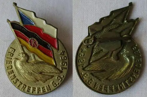 DDR Abzeichen Friedenstreffen DDR CSSR 6.9.1964 mit Taube (109037)