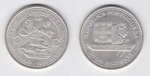 1000 Escudos Silber Münze Portugal 1996 Fregatte Don Fernando II e Gloria/155836