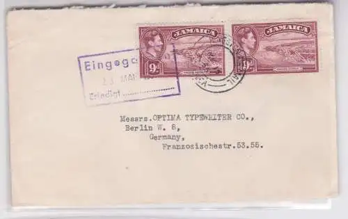 907224 Brief Jamaika Kingston OPTIMA Schreibmaschinen Berlin 1955