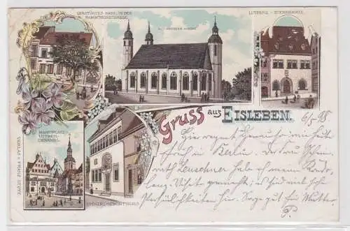 907719 Lithographie Ak Gruss aus Eisleben 1898