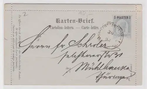 906480 Ganzsachen Kartenbrief Österreichische Post 1 Piaster Constantinopel 1893