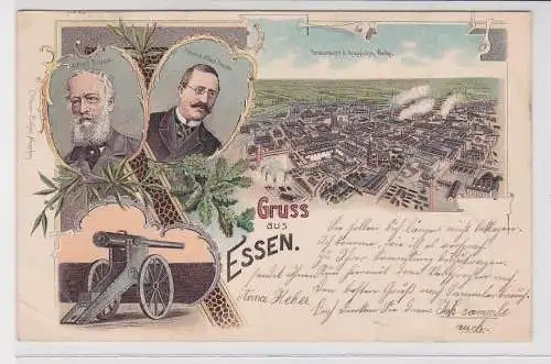 908106 Ak Litho Gruss aus Essen Krupp´sche Werke 1899