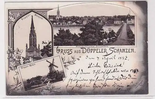 908101 Ak Litho Gruss aus Düppeler Schanzen Sonderburg Dänemark 1897