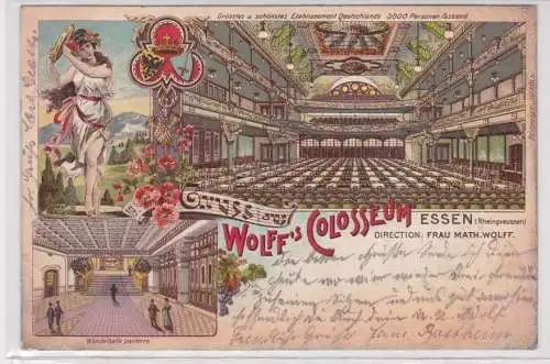 41531 Ak Lithographie Gruß aus Wolff´s Colosseum Essen 1902