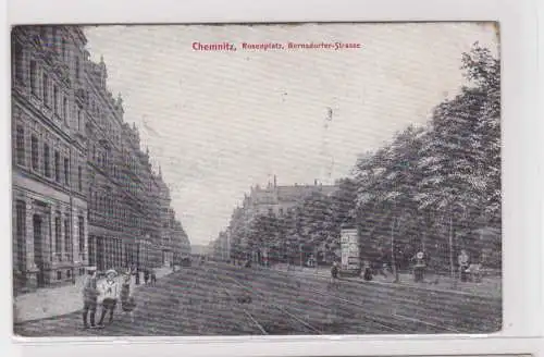 904366 Ak Chemnitz Rosernplstz Bernsdorfer Strasse um 1910