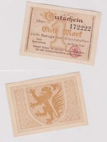 1 Mark Banknote zum Bezug von Brennstoffen Stadt Braunschweig (128267)