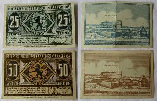 25 + 50 Pfennig Banknote Notgeld Flecken Bleckede o.D. (1920) (164819)