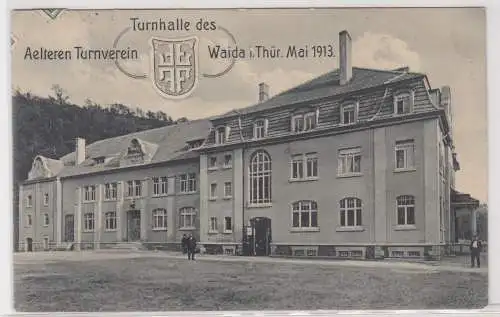 904144 Ak Turnhalle des älteren Turnverein Weida in Thüringen Mai 1913