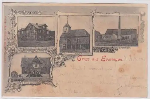 92504 Mehrbild Ak Gruß aus Everingen Brennerei, Molkerei, Gasthof usw. 1900