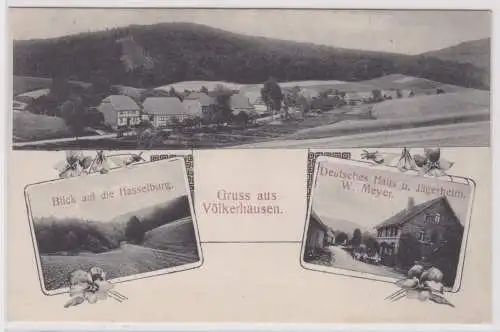 902938 Mehrbild Ak Gruß aus Völkerhausen Deutsches Haus & Jägerheim usw. 1916