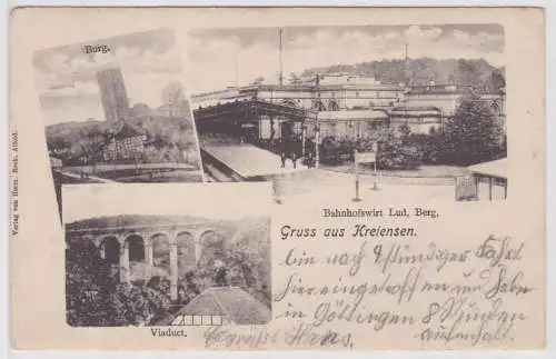 902326 Mehrbild Ak Gruß aus Kreiensen Bahnhof, Viaduct, Burg 1902