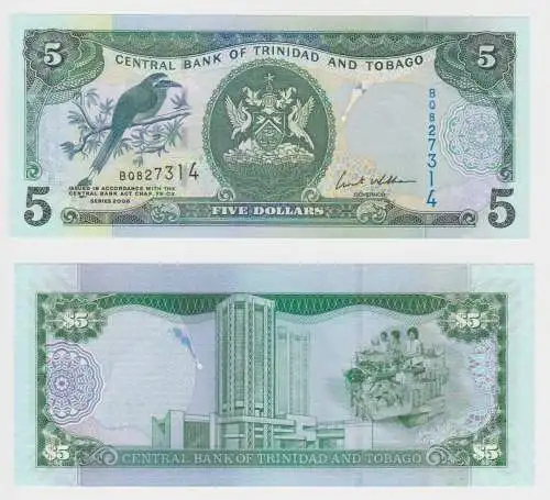 5 Dollar Banknote Central Bank of Trinidad & Tobago 2006 P46 UNC (153315)