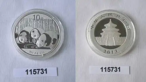 10 Yuan Silber Münze China Panda 1 Unze Feinsilber 2013 Stgl. (115731)