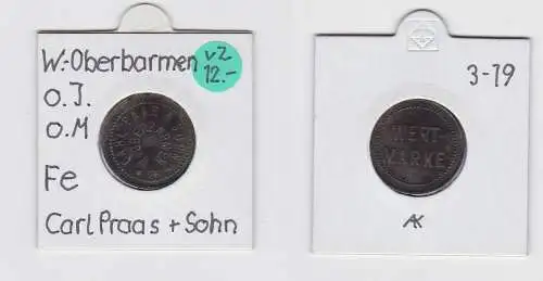 Wertmarke Zink Münze Notgeld W.-Oberbarmen Carl Paas & Sohn (133635)