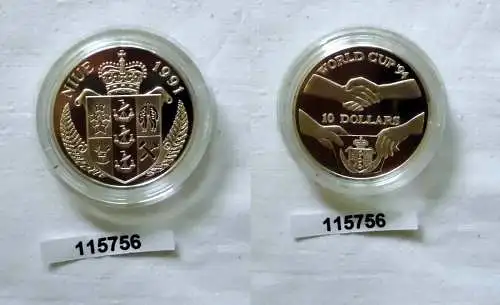 10 Dollar Silber Münze Niue 1991 Fussball World Cup 1994 (115756)