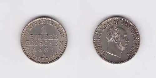 1 Silbergroschen Münze Preussen Wilhelm I. 1861 A (124555)