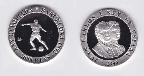 2000 Pesetas Silbermünze Spanien Olympiade Barcelona 1992, 1990 (124352)