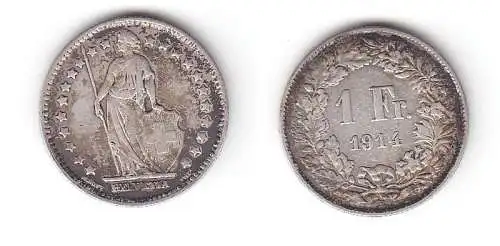 1 Franken Silber Münze Schweiz 1914 (116320)