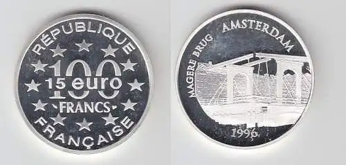 100 Franc Silber Münze Frankreich Bedeutende Bauwerke 1996 (114896)