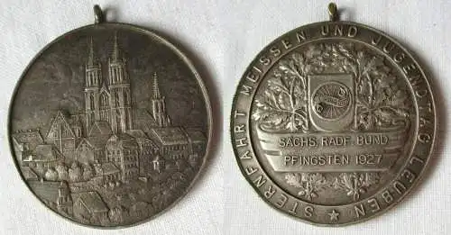Medaille Sächsischer Radfahrer Bund Pfingsten 1927 Meissen & Leuben (110799)