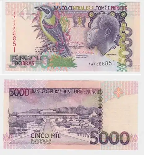 5000 Dobras Banknote Sao Tomé & Principe 2004 kassenfrisch UNC Pick 65 (153605)