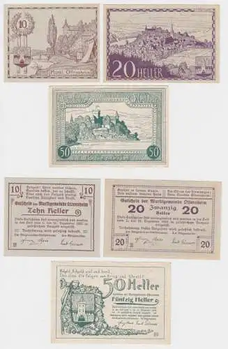 10, 20 und 50 Heller Banknote Ottensheim (150321)
