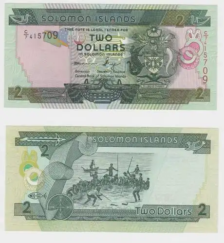 2 Dollars Banknote Solomon Islands bankfrisch UNC (153343)