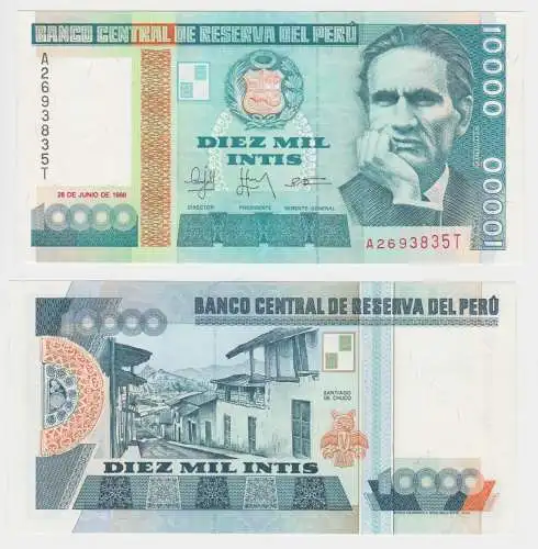10000 Intis Banknote Peru 28. Juni 1988 bankfrisch UNC Pick 140 (153435)