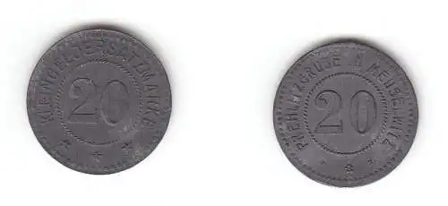 seltene Münze Meuselwitz 20 Kleingeldersatzmarke Zink Prehlitzgrube (113600)