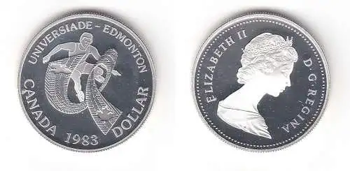 1 Dollar Silber Münze Canada Kanada Studentensportspiele Edmonton 1983 (113152)