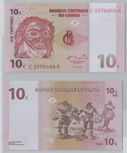10 Centimes Banknote Kongo 1997 kassenfrisch (153163)