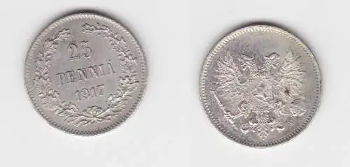 25 Penniä Silber Münze Finnland 1917 vz (152694)