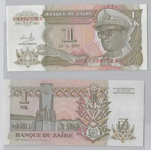 1 Nouveau Likuta Banknote Zaire Zaïre 24.6.1993 bankfrisch UNC (153737)