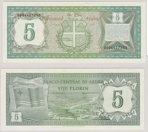 5 Florin Banknote Oranjestad Aruba 1.1.1986 Kassenfrisch UNC (152122)