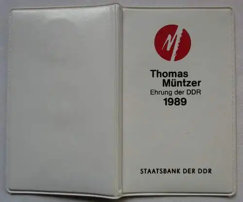 DDR 2 x 5 Mark 1989 - Mappe Thomas Müntzer / Zwickau + Mühlhaus. - Stgl.(126015)