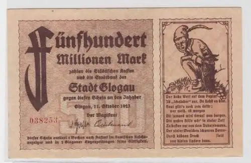 500 Millionen Mark Banknote Stadtbank Glogau 11.10.1923 (135958)