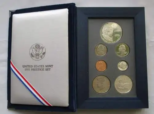 USA Prestige KMS Kursmünzensatz PP 1 Cent-1 Dollar 1993 im Originaletui (129393)