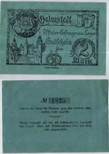 2 Mark Banknote Offiziersgefangenlager Helmstedt 1.Weltkrieg (123998)