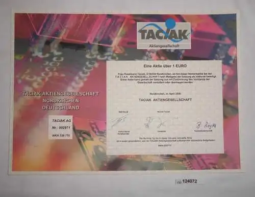 1 Euro Aktie Taciak AG Nordkirchen April 2000 (124072)