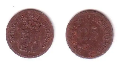 25 Pfennig Anhaltinisches Notgeld Eisen Münze 1924 (112345)