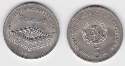 DDR Gedenk Münze 5 Mark Berlin Zeughaus 1990 vorzüglich (141032)