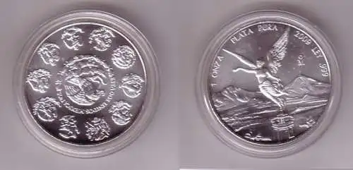 1 ONZA PLATA PURA Münze Mexiko 1 Unze 999 Silber TOP 2009 (112121)