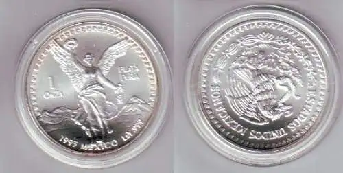 1 ONZA PLATA PURA Münze Mexiko 1 Unze 999 Silber TOP 1993 (111092)