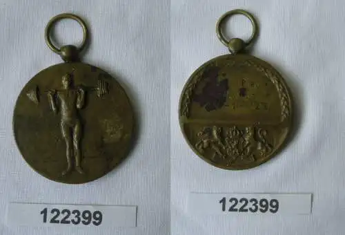 Belgien Medaille Gewichtheben 3. Platz Je Maintiendrai 29. Januar 1928 (122399)